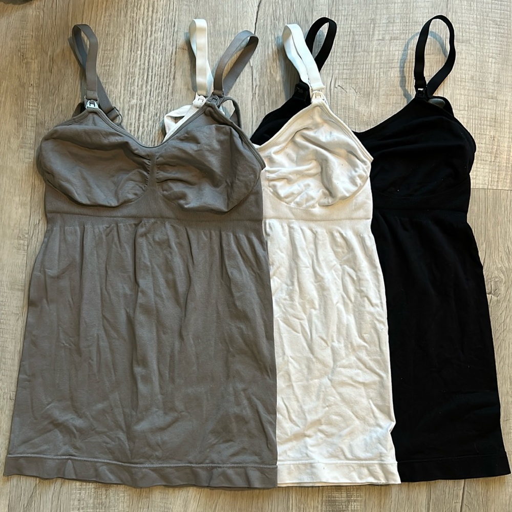 3 Hofish Nursing/Maternity Stretch Camisoles Sz Small